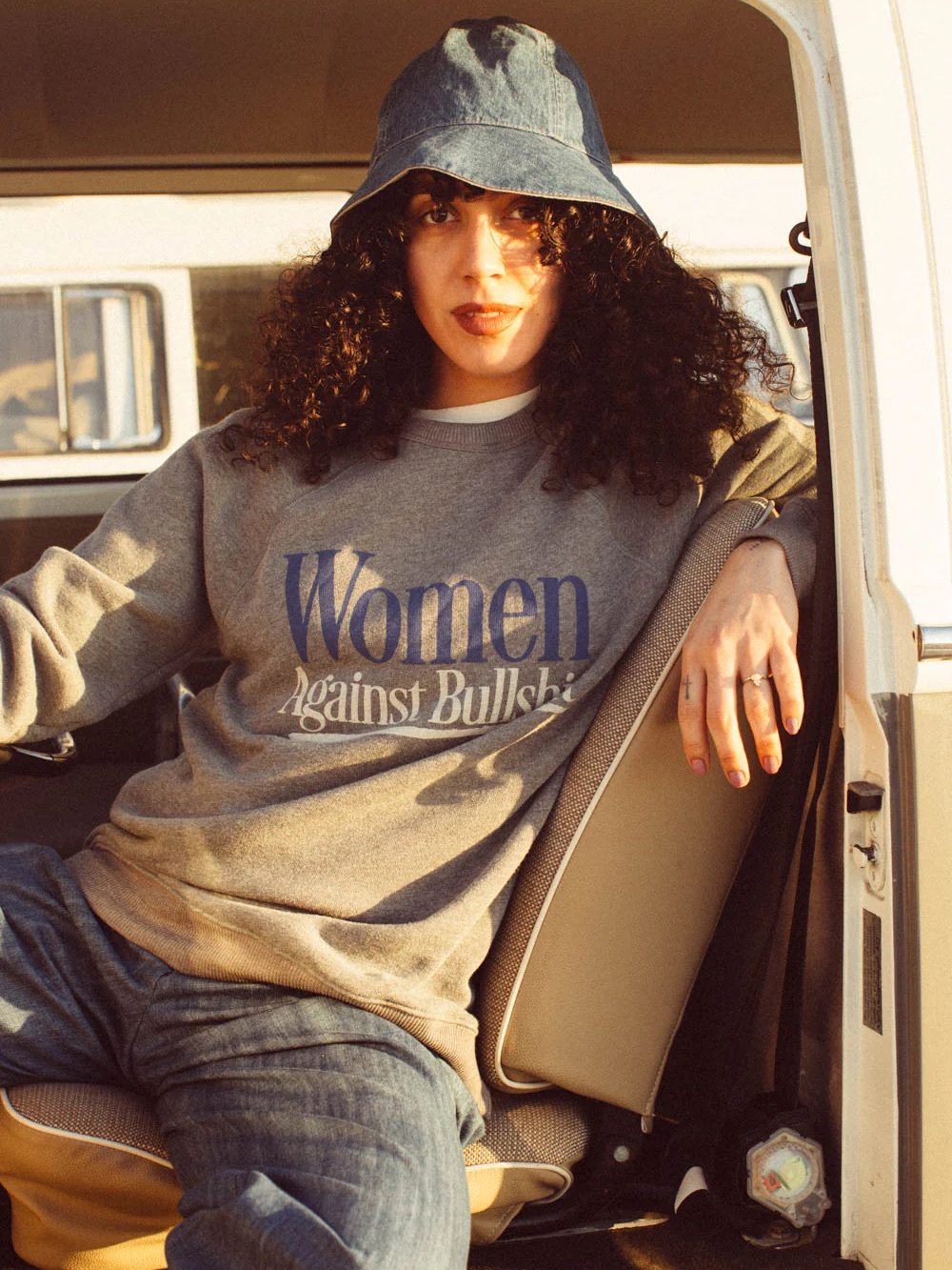 Women Against Bullshit Grey Crewneck Sweatshirt by The Bird & The Fox